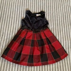 Children’s Place Girl Plaid Velour Dress Size 4T